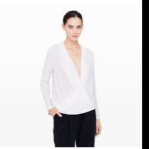 Club Monaco Khalila Wrap Silk Nude Wrap Top Small